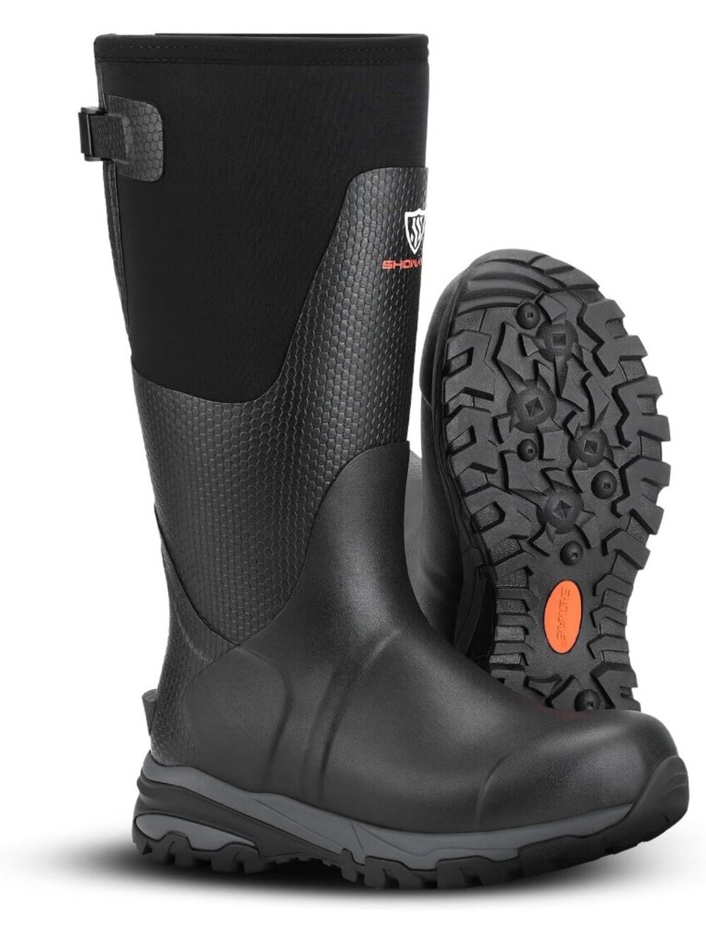 Men's Insulated Waterproof Hunting Boots - Rubber Neoprene Cold Weather Mud